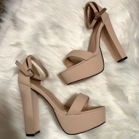 Lola Shoetique Shoes - Nude High Heels